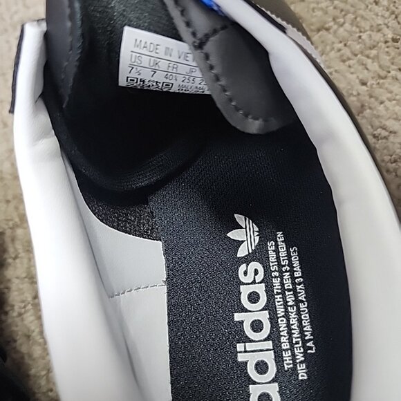 Adidas Samoa Sneakers Black White Leather Men's Size 7.5 Lace Up - Picture 9 of 9